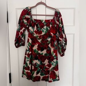 Cara Cara Floral Red and Green dress
